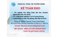 Công ty TNHH Frescol Tuna tuyển dụng Kế toán Kho